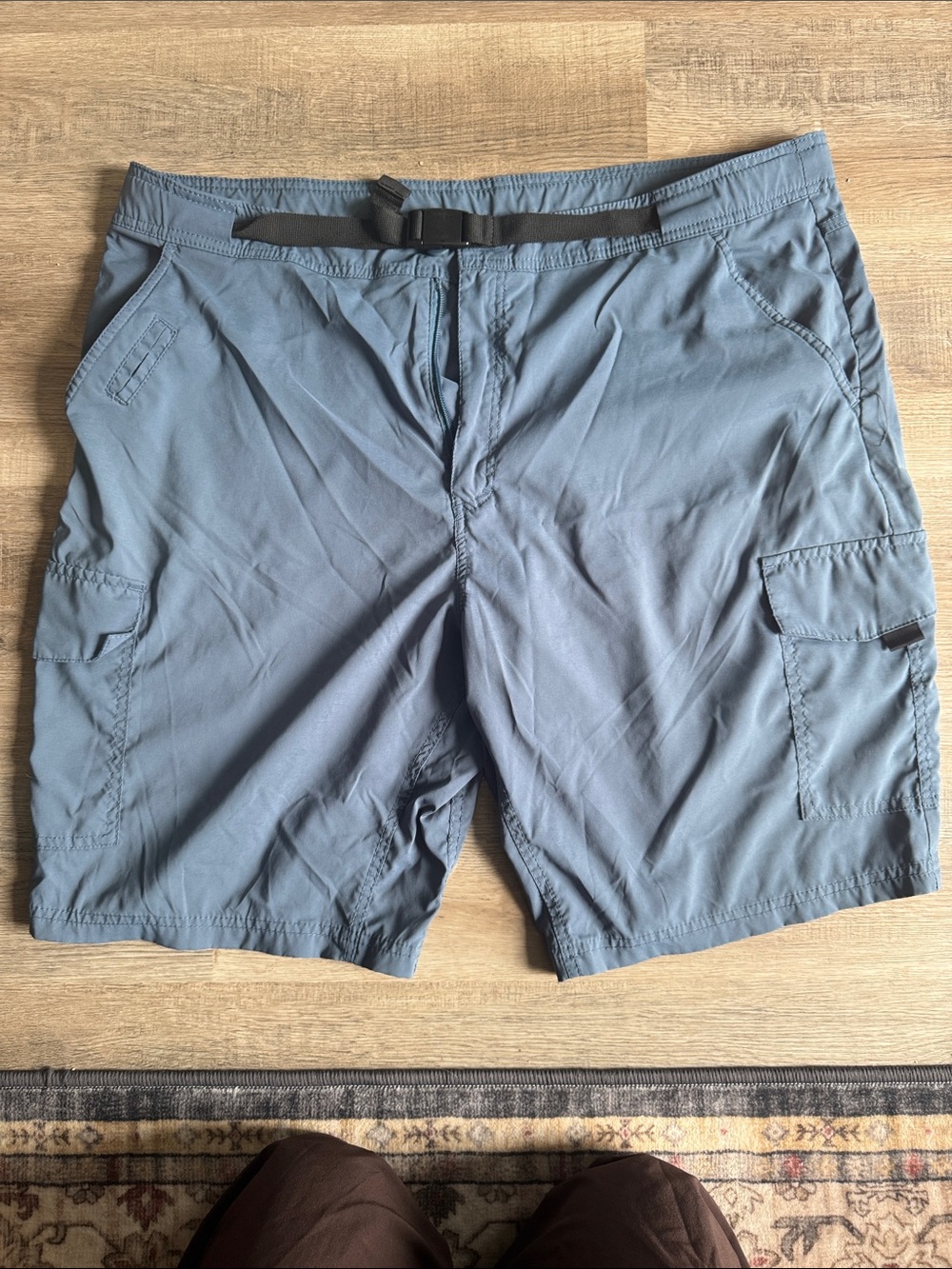 Outdoor Life Men's Cargo Shorts — Slate Blue with Black Belt